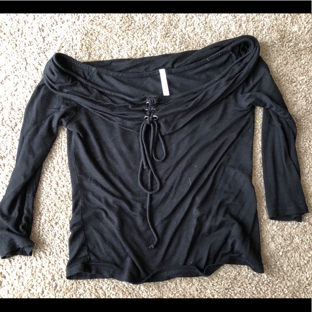 Black off the shoulder top